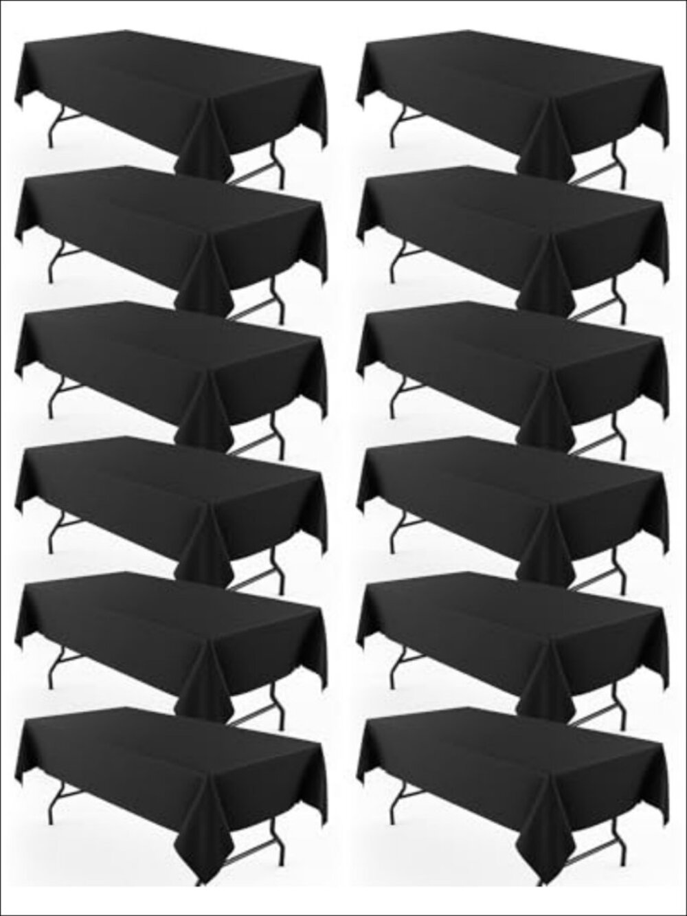 Polyester Tablecloth 60x102 Reusable Washable 12 Pack Rectangular